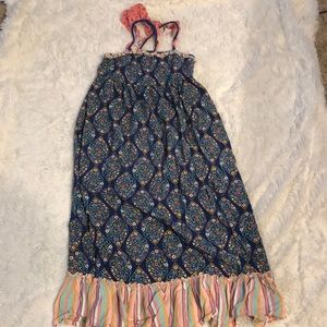 Matilda Jane 🎀 Maxi Dress Blue Mustard Pink